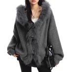 Oversized Collar Hooded Knit Cardigan, Cozy Lazy-Fit Warm Sweater (ME260)