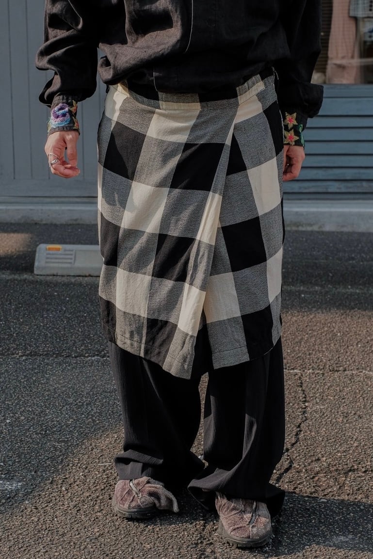 1990s tricot COMME des GARÇONS check skirt