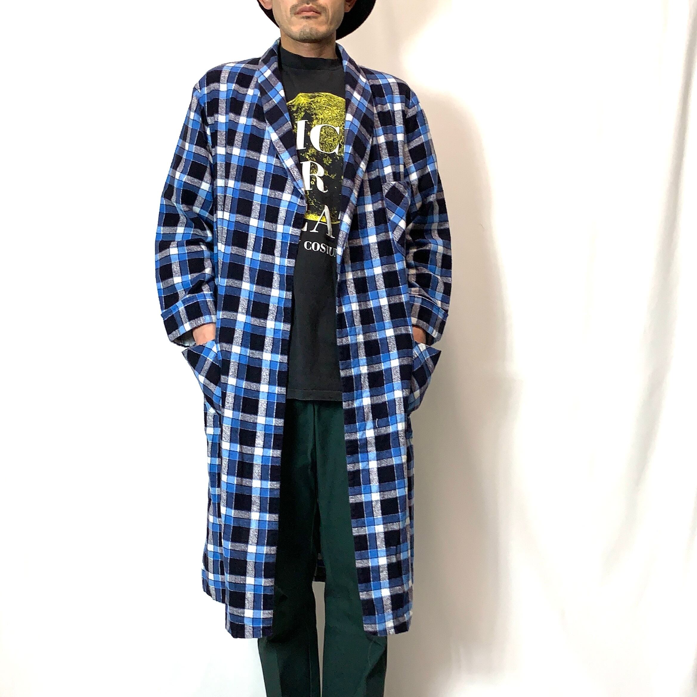 vintage old 60s 70s Print Flannel Gown プリントフランネルガウン ...