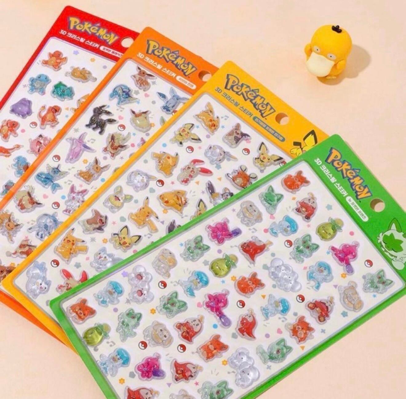 韓国限定 ポケモン 3D立体 ラメ入りクリスタルシール バラ売り可能