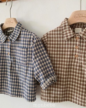 【先行〆10/26 23:59 5%OFF】2715 plaid shirt / MONBEBE