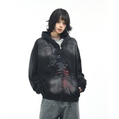 VINTAGE ストリート スプレー加工 ジップパーカー T1992