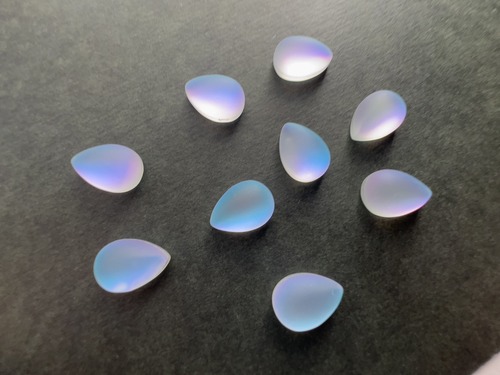 ペアシェイプカボション 10×14mm ブルーパープル　【硝子の宝石】【硝子の琥珀糖】