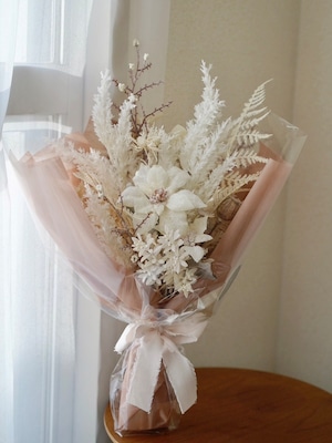 【ラスト1点】ポインセチア Mサイズ フラワーブーケ 花束 グリッター加工