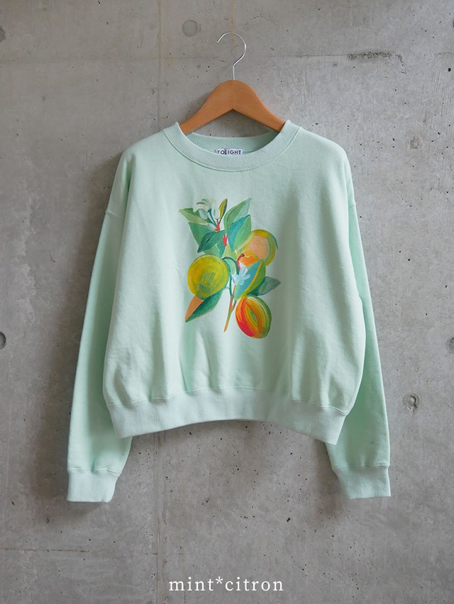 drawing  print pullover mint