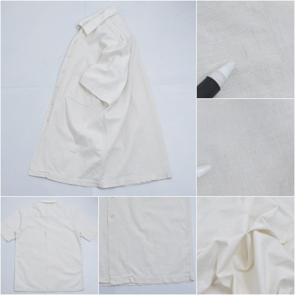 90s J.CREW ジェイ・クルー コットンリネン オープンカラー