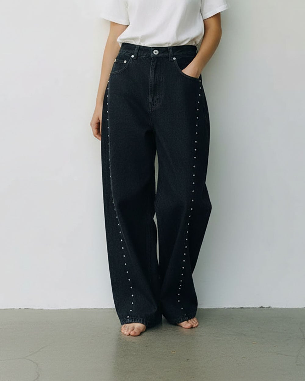 2026S/S スタッズ付カーブデニムパンツno.6513859 | BOOGIE-WOOGIE