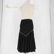 社交ダンス 衣装 スタンダード スカート レッスンウェア レディース 花柄 黒 ラインストーン レース ブラック系 練習着 フォーマル 上品 クラシック ブラック 気品 繊細 シック 印象 伸縮性 ポリエステル