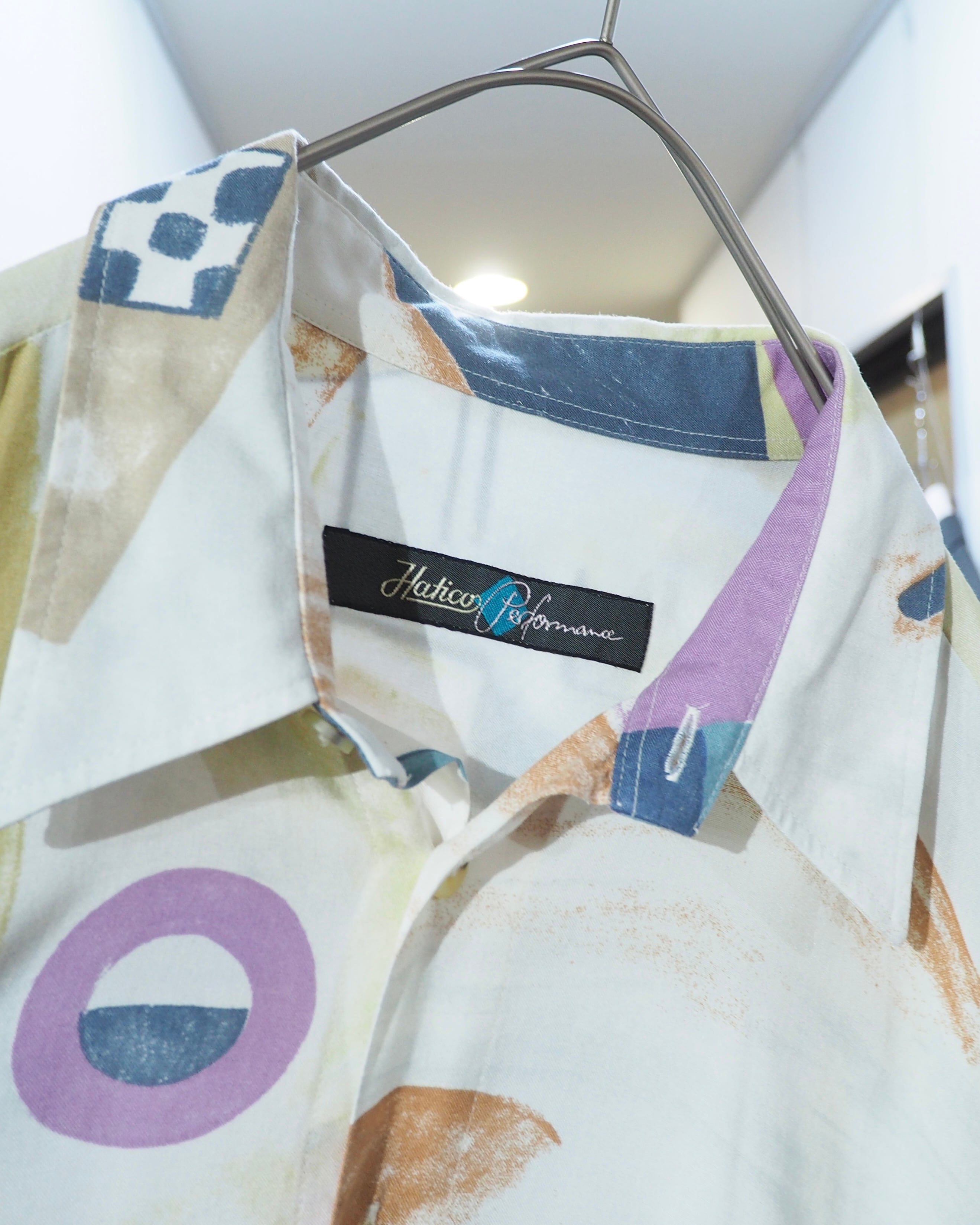 1990s Colorful Abstract art printed vintage loose SS shirt