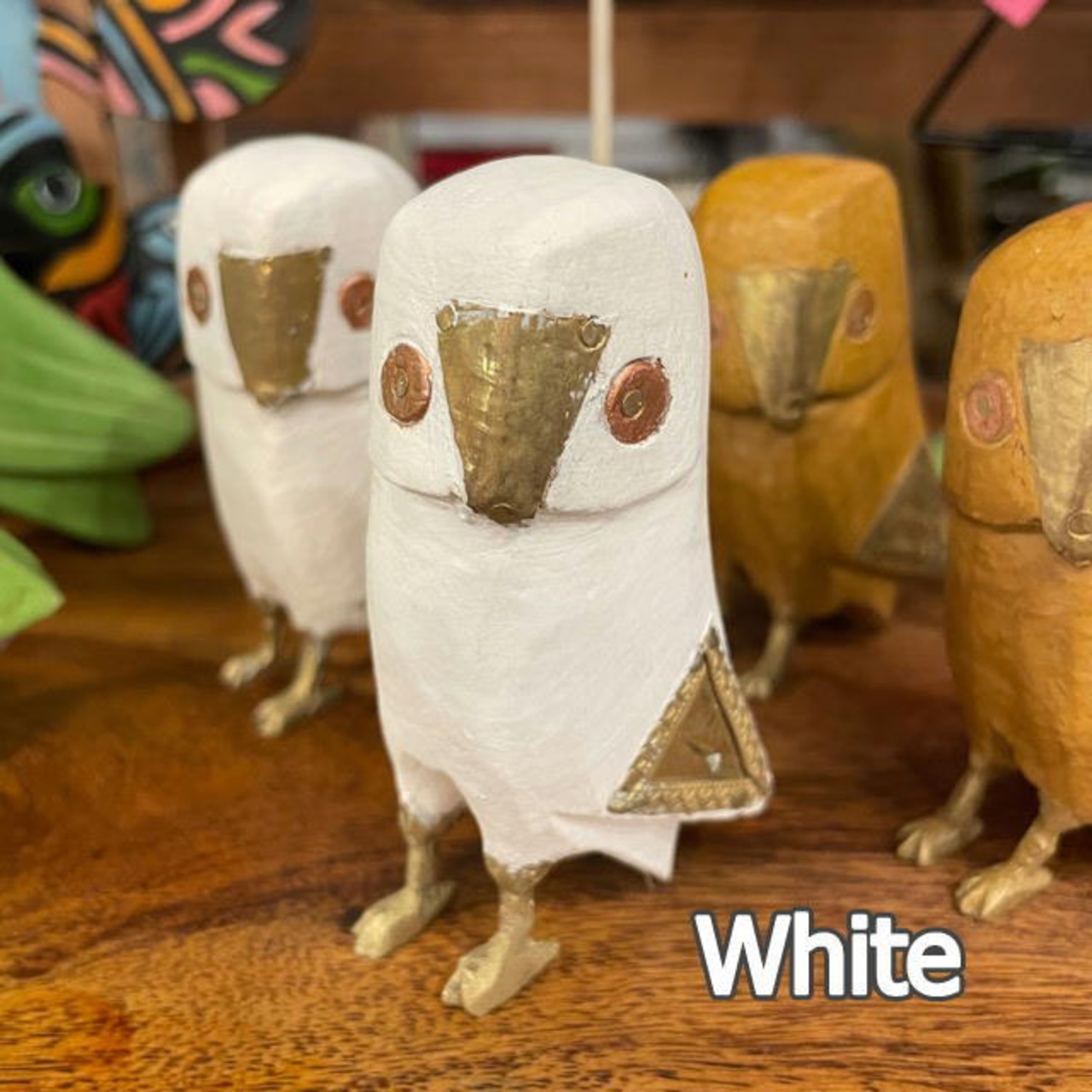 India mango wood owl objet small 3color / インド マンゴーウッド ふくろう オブジェ Sサイズ 全3色 フクロウ 梟 置物 ハンドメイド ナチュラル  天然木 かわいい 動物モチーフ プレゼント ギフト インテリア 雑貨