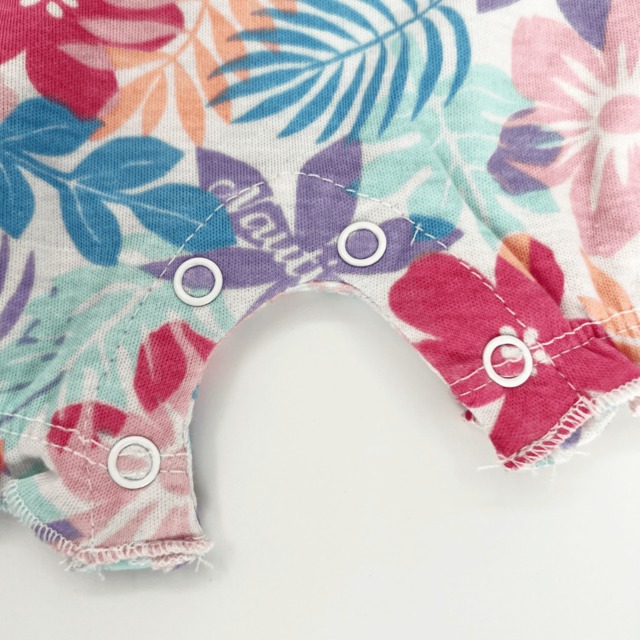 【NAUTICA】ロンパース(フラワー・フレンチスリーブ)出産祝い お出かけ お着替えらくちん