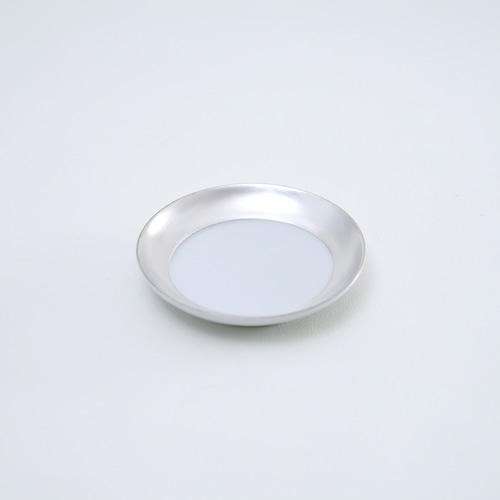 白磁銀彩　3.3寸段入小皿