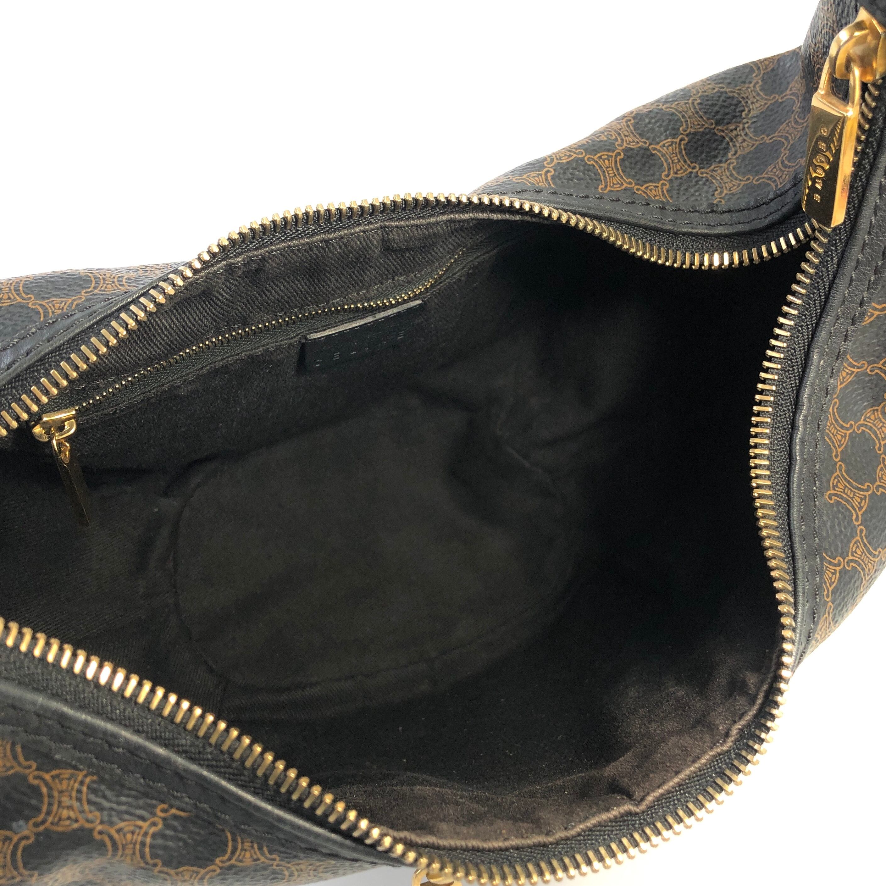 CELINE セリーヌ マカダム フロントジップ PVC×レザー ホーボー