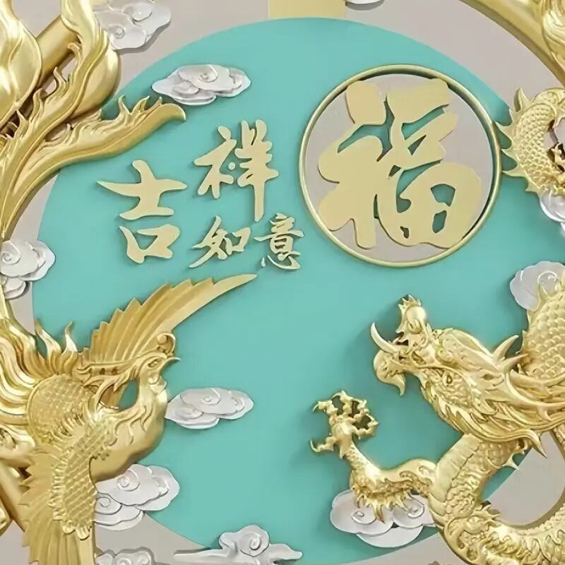 ドラゴン 龍 竜 鳳凰 鳥 樹脂 ブルー 青 置物 オブジェ 金龍 風水 開運