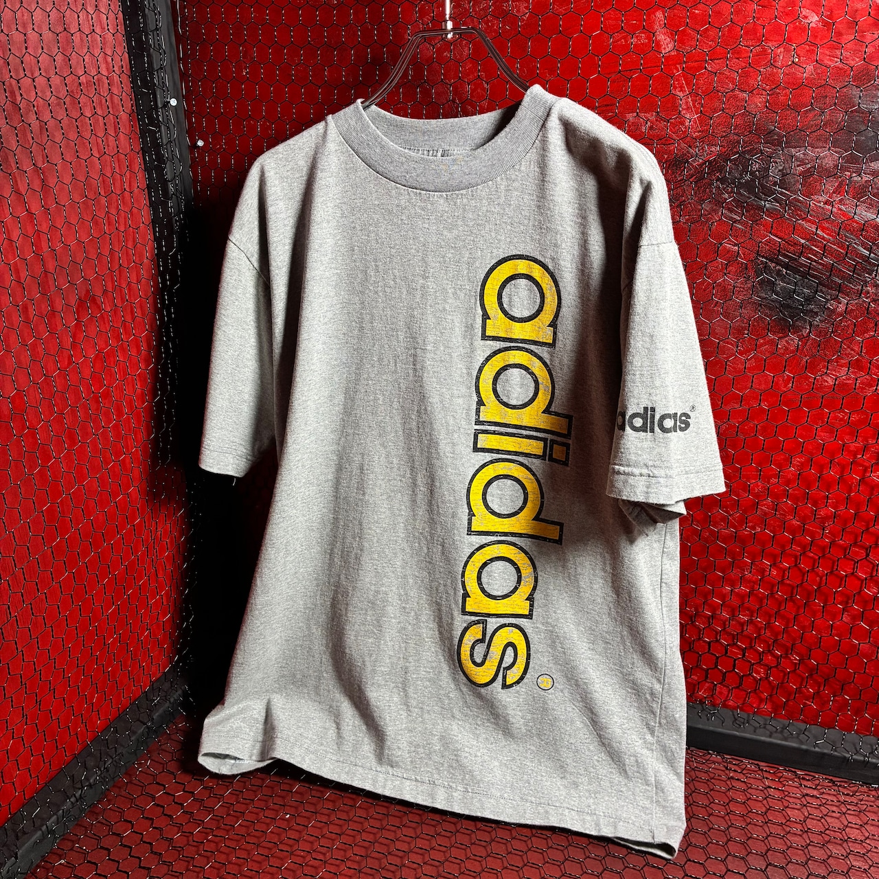 00s adidas ロゴTシャツ グレー トレフォイル アディダス