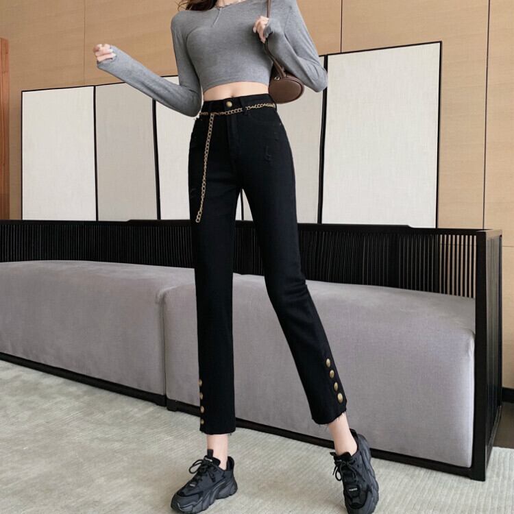 オータム薄手ジーンズ パンツ 秋物 ガールズファッション50109473014