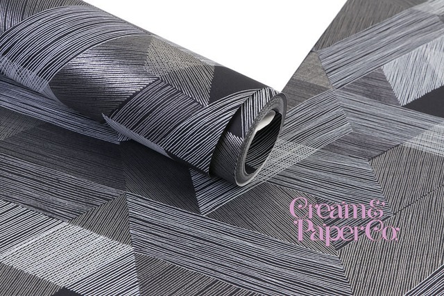 マットブラック × シルバー Geometric FL1-775304MT for DIY 53㎝×10m リピート64㎝