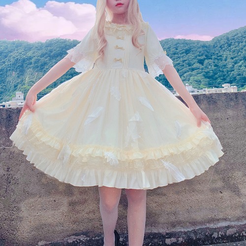 ✞ 甘めロリータレースワンピースドレスOP スウィート JSK ✞ゴスロリ SM ミリ 甘ロリ クラロリ 和ロリ エレガント 黒ロリ 姫ロリ 華ロリ BB-BB0970455