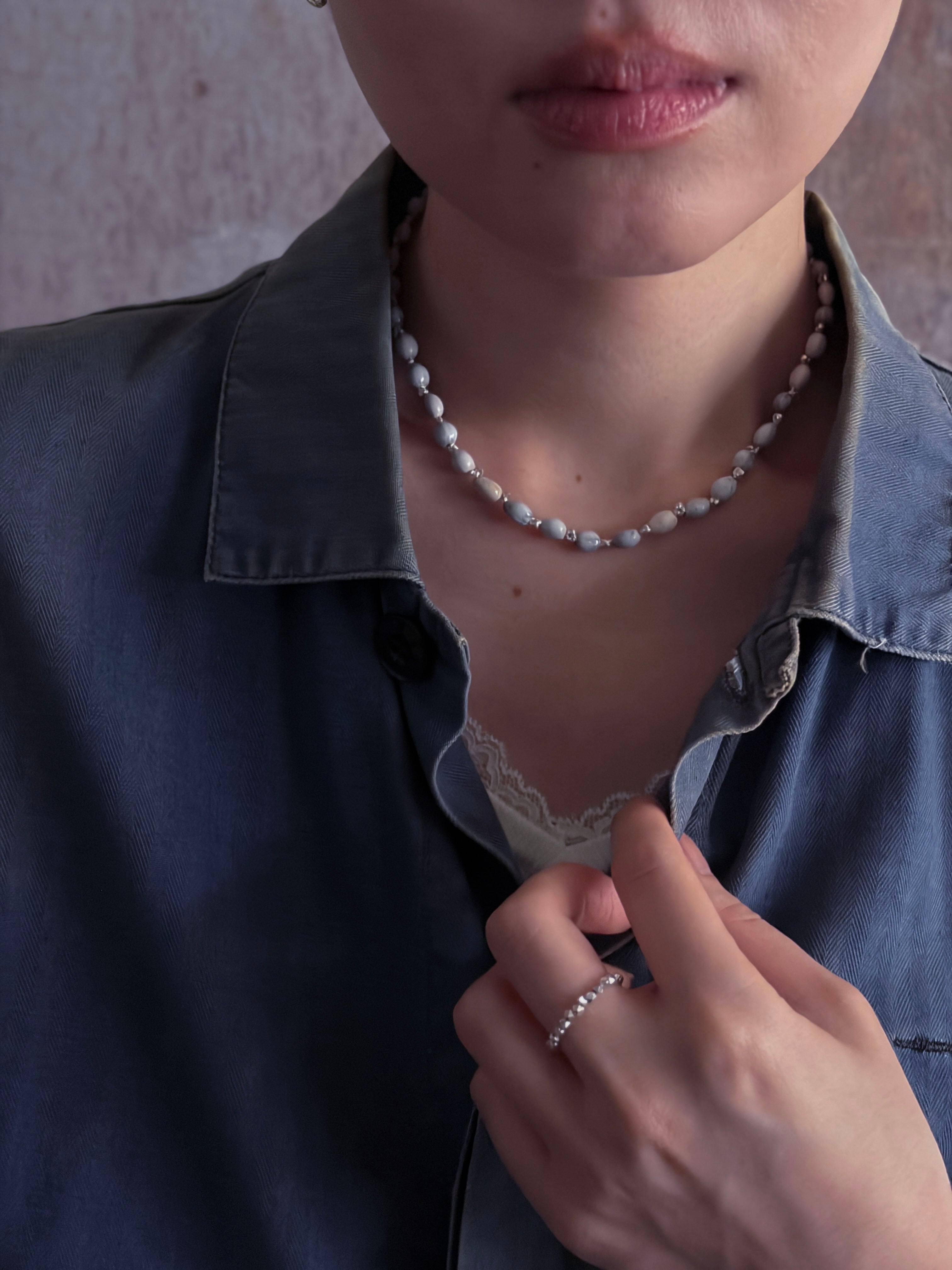 tay Original／ Juzu-dama beads choker (White) | 333 & tay