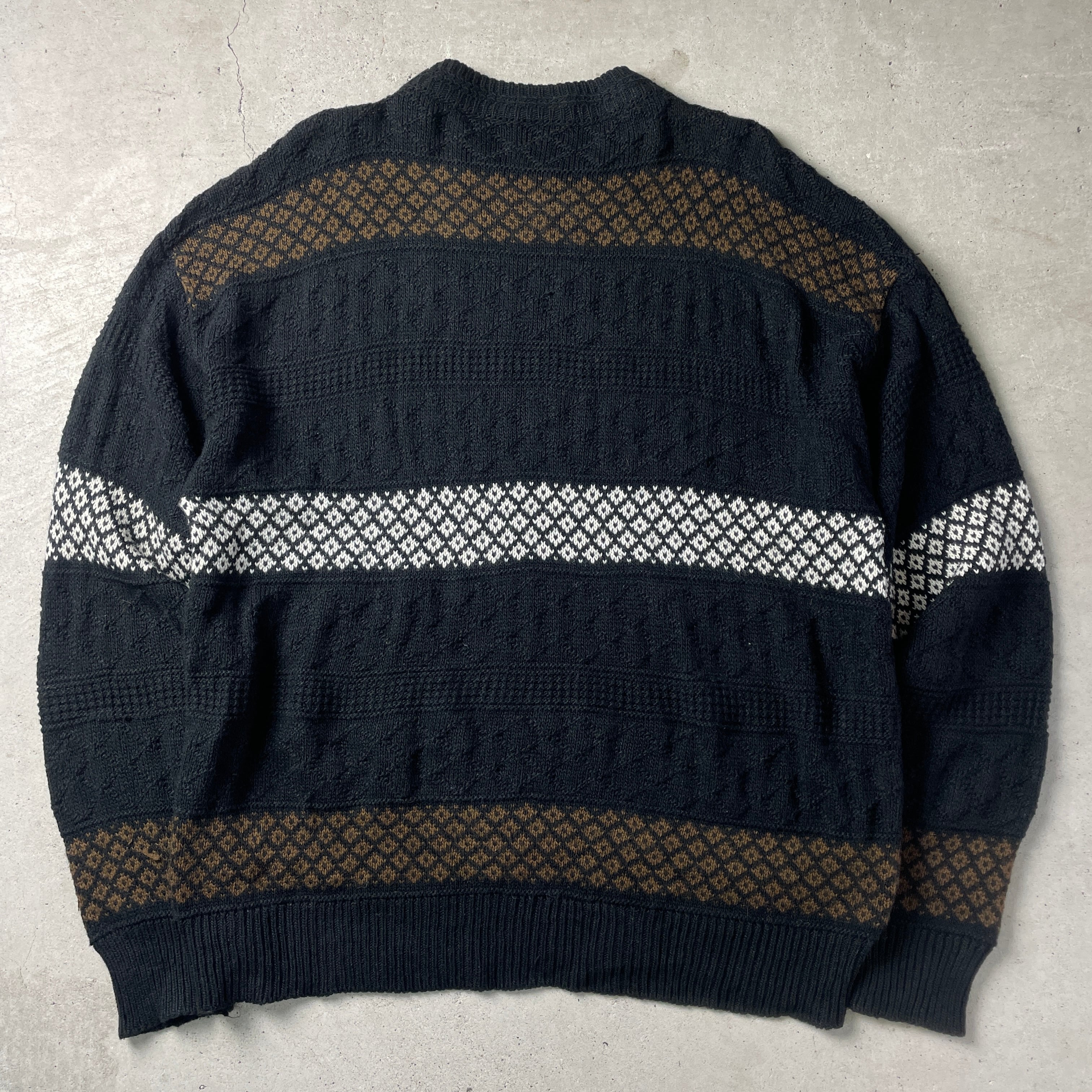 イタリア製 Cambridge Classics アクリル×ウールニットセーター 総柄 