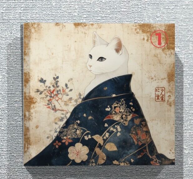 江戸猫 正方形ファブリックパネル 8選(30cm×30cm)