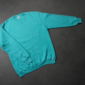 80s Russell Athletic sweatshirt solid Turquoise XL 古着