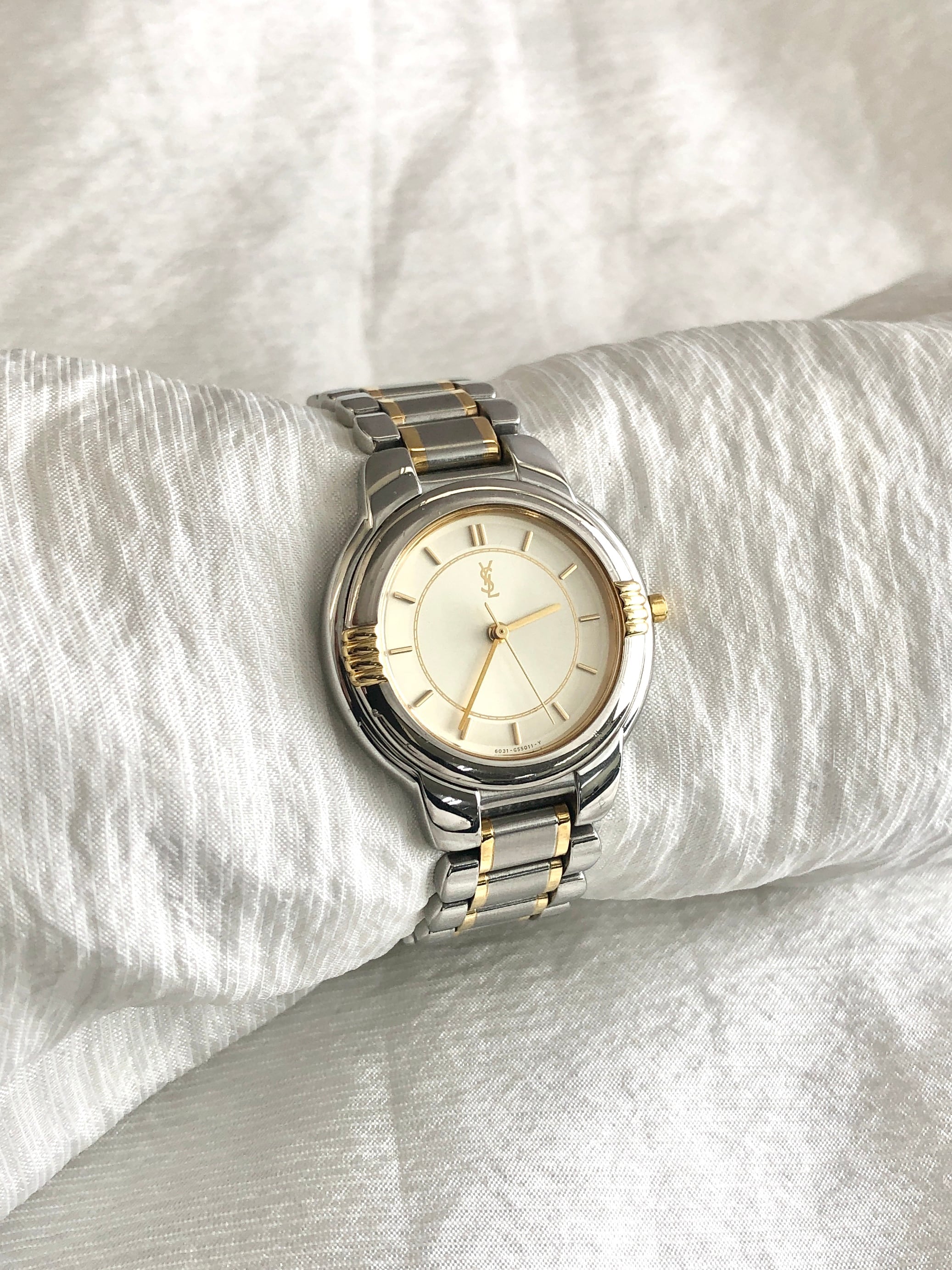 Yves Saint Laurent イヴ・サンローラン 腕時計 シルバー YSL ステンレススチール 6031-G 11246TA vintage ヴィンテージ オールド ppzn4s