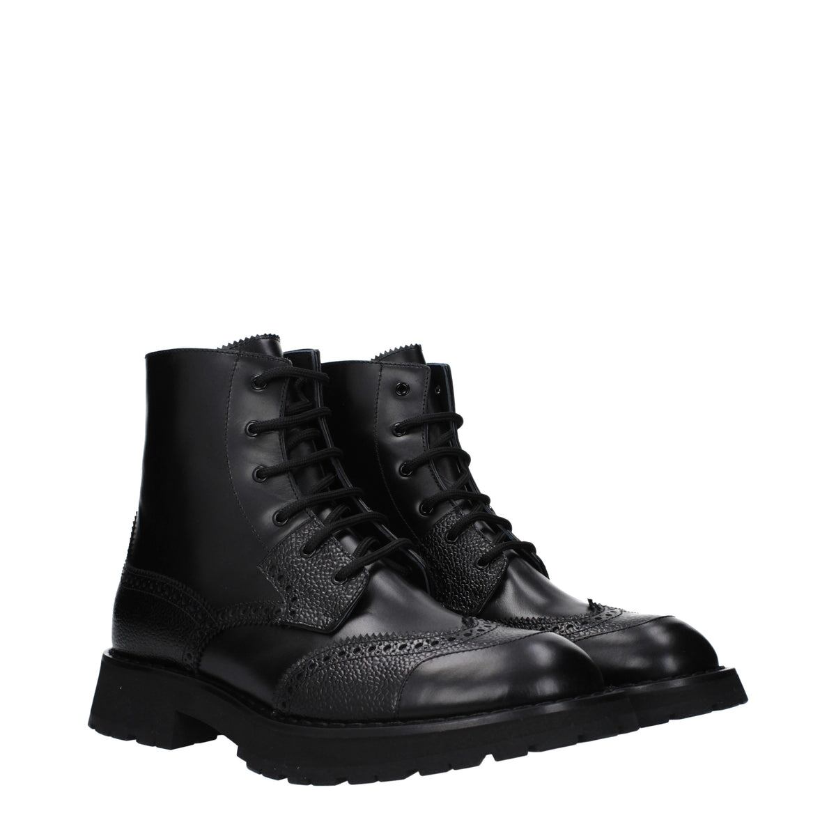 【新品】ALEXANDER MCQUEEN アレキサンダーマックイーン メンズ アンクルブーツ レザー ブラック 727824WHSWL1000