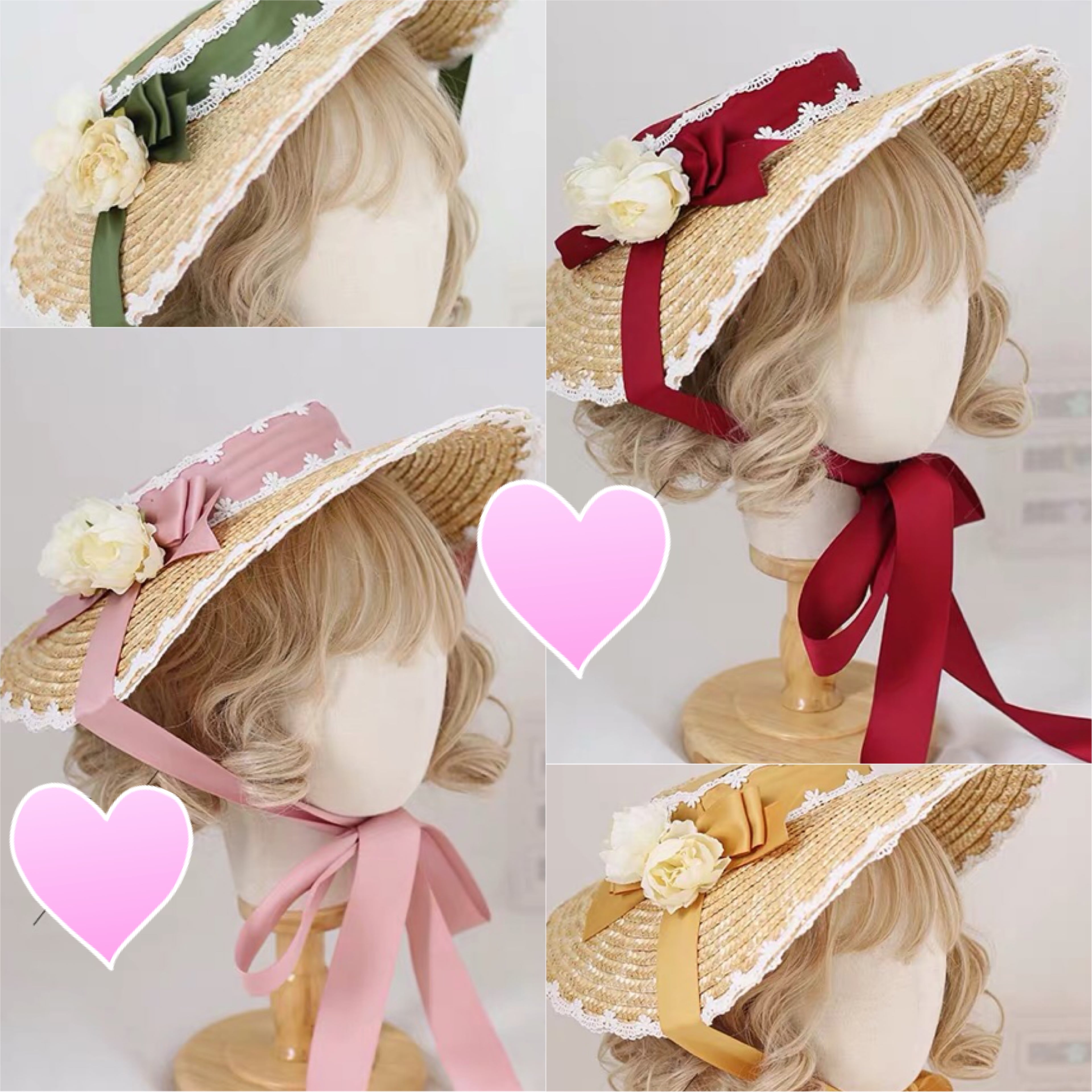 9カラー】帽子 森ガール 【5カラー】帽子 ガーリー ハット 日よけ