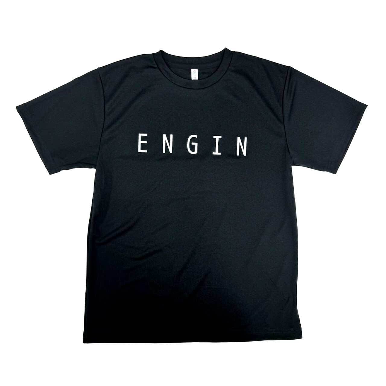 ENGIN シルクスクリーン ドライTシャツ（ブラック）