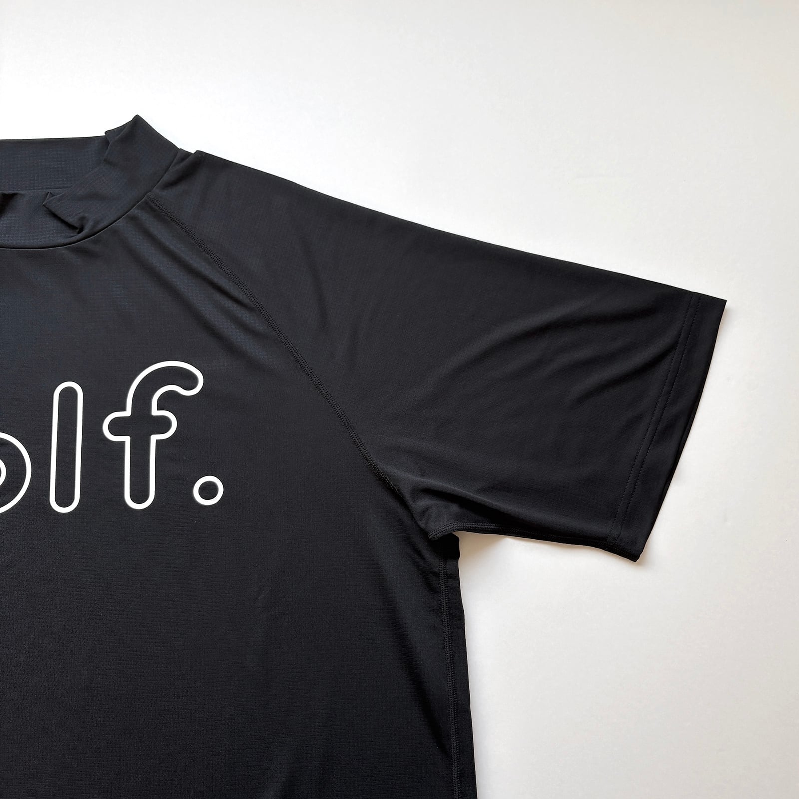 SUPER LIGHT LOGO PRINT MOCK NECK SHIRT -BLACK- | 8G SHOOT WEBSTORE