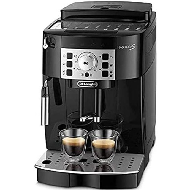 【エントリーモデル】デロンギ(DeLonghi) 全自動コーヒーメーカー マグニフィカS ミルク泡立て:手動 ブラック ECAM22112B
