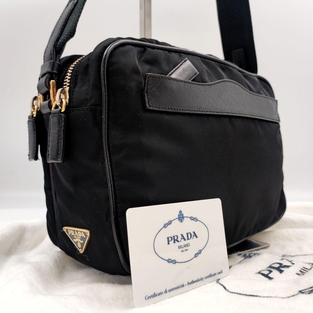 極美品□プラダ 1029 ゴールド金具 ショルダーバッグ カメラバッグ 
