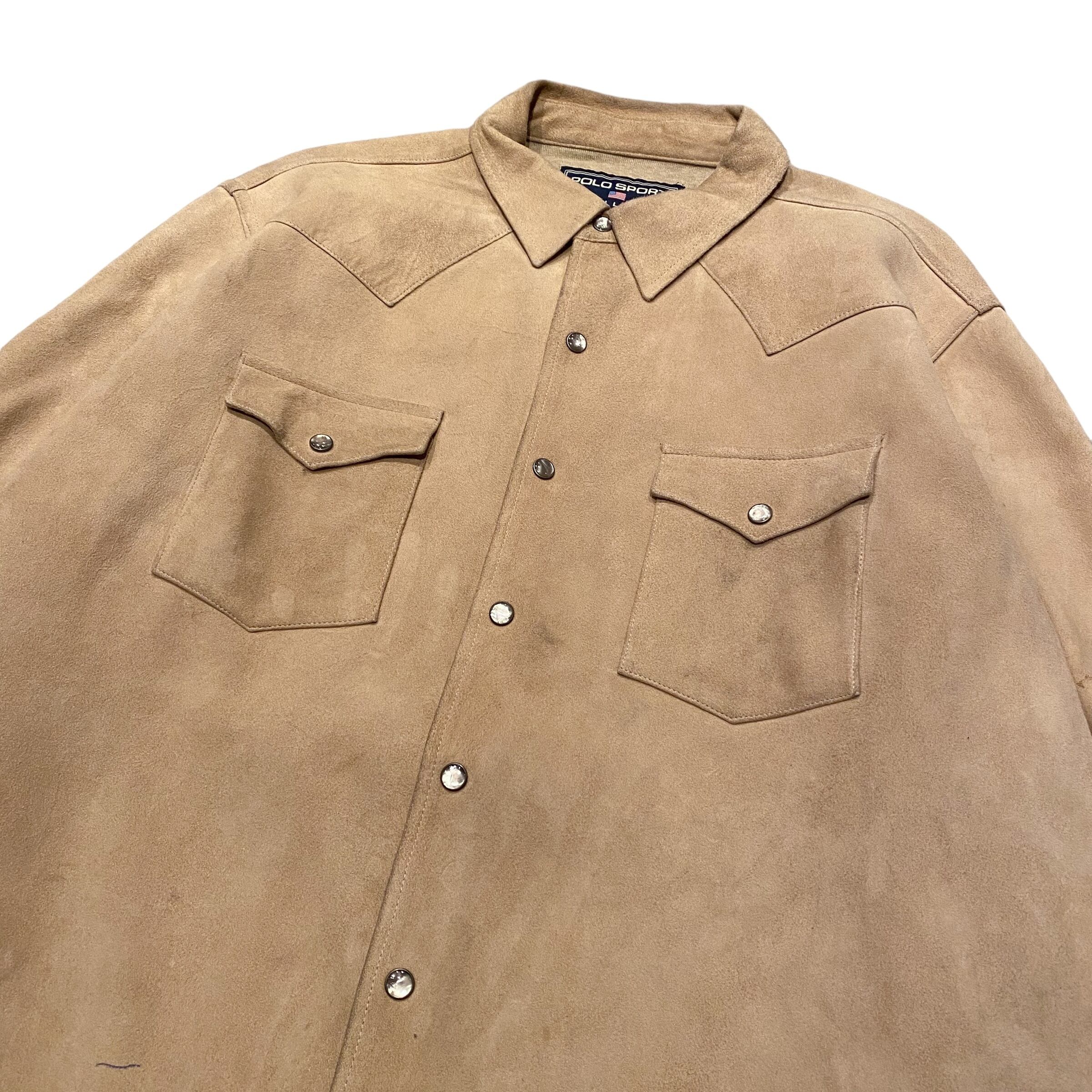 90's Polo Sport Ralph Lauren Suede Western Shirt L / ポロ 90's Polo Sport Ralph Lauren Suede Western Shirt L / ポロ