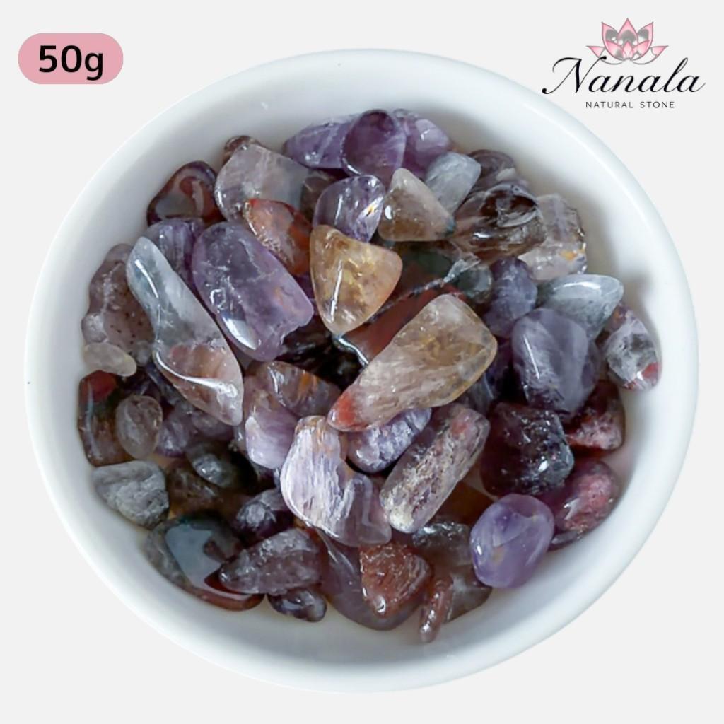 爽やかブルーの輝き ハンドメイド素材 染色シェルさざれ石50g | NaNaLa