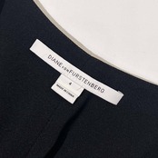 DIANE VON FURSTENBERG ダイアンフォンファステンバーグ Vネック ノースリーブ ワンピース 4/アイボリー レディース