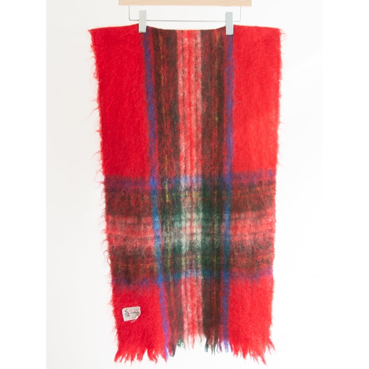 【GLEN CREE】Made in Scotland 100% Mohair Check Blanket Scarf(スコットランド製 モヘヤチェックブランケットマフラー)