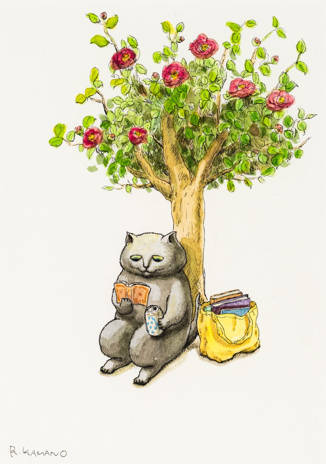 抽選販売売約済】カマノレイコ 原画J 「一休み」額装込み | TOKYO