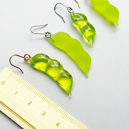 【片耳販売】おいしそうな枝豆ピアス イヤリング イヤーカフ ネックレス チャーム　