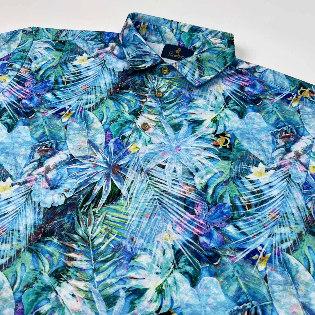 Paradiso パラディーゾ 花柄 総柄 半袖 ドライ ポロシャツ サイズ 3L /メンズ/ゴルフ/スポーツ