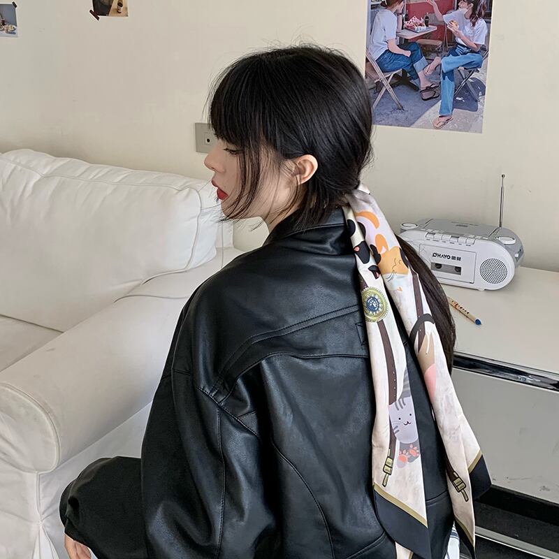 スタンダードスプリングロング レトロ アクセサリー 春物 シルク ブラック・アイド・ピーズ82645323604