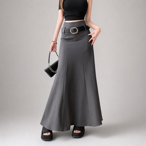mermaid flare long skirt / l0438