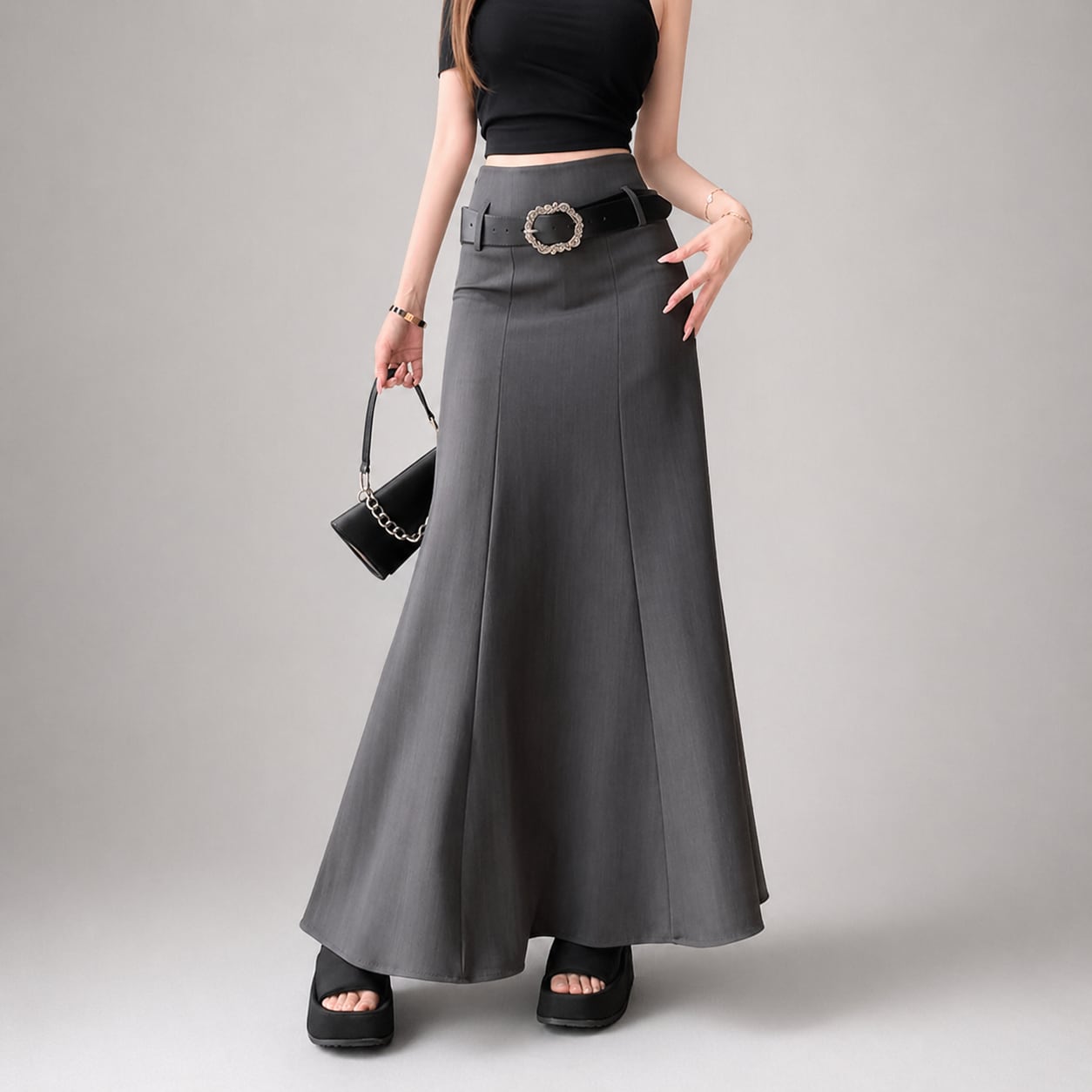 mermaid flare long skirt / l0438