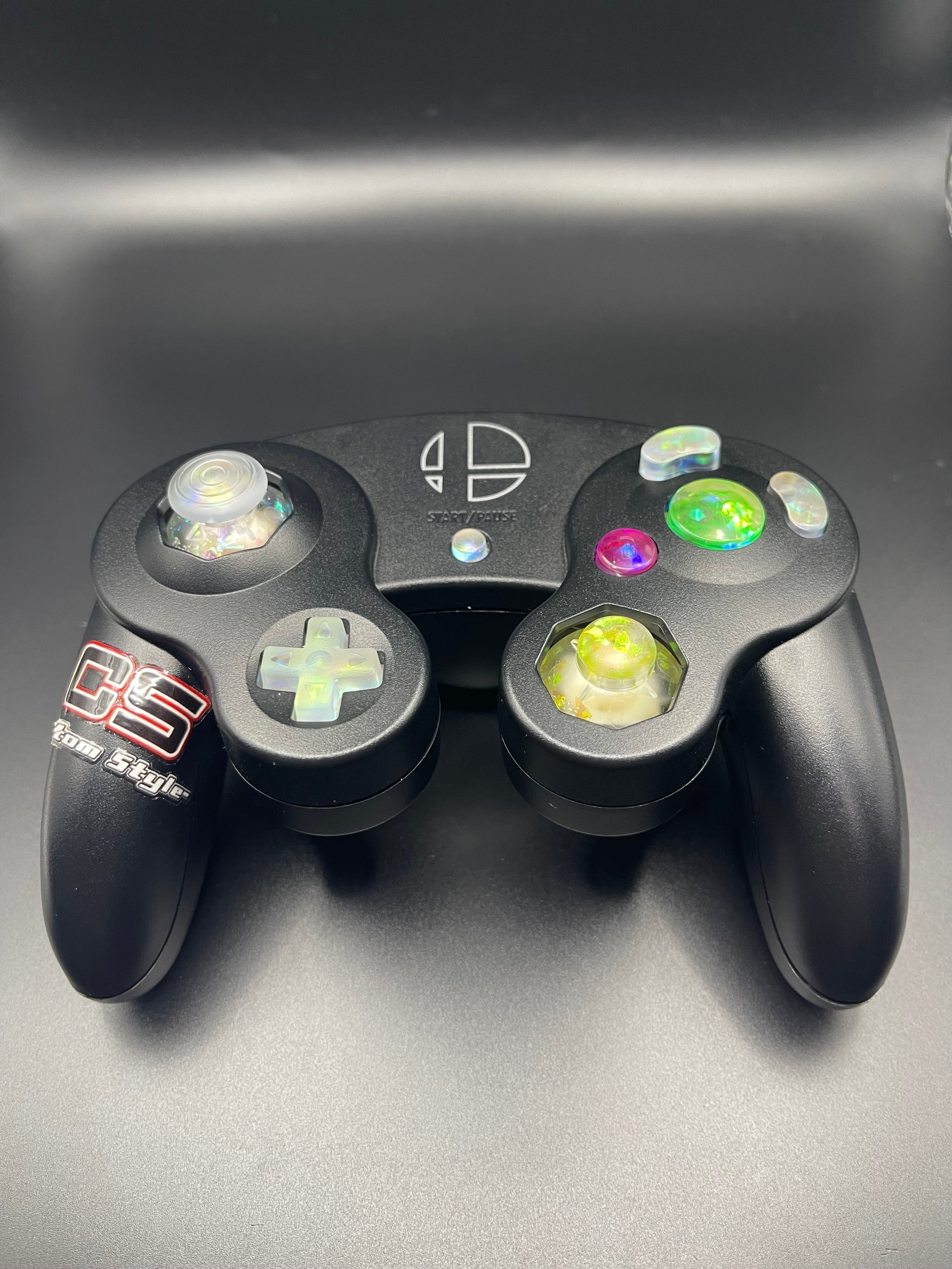 ゲームキューブコントローラー カスタムボタン 純正形状（ピンクホロ
