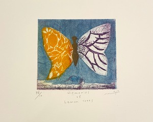溝上幾久子 Mizokami Ikuko "memories of lemon trees" color etching, drypoint  2023
