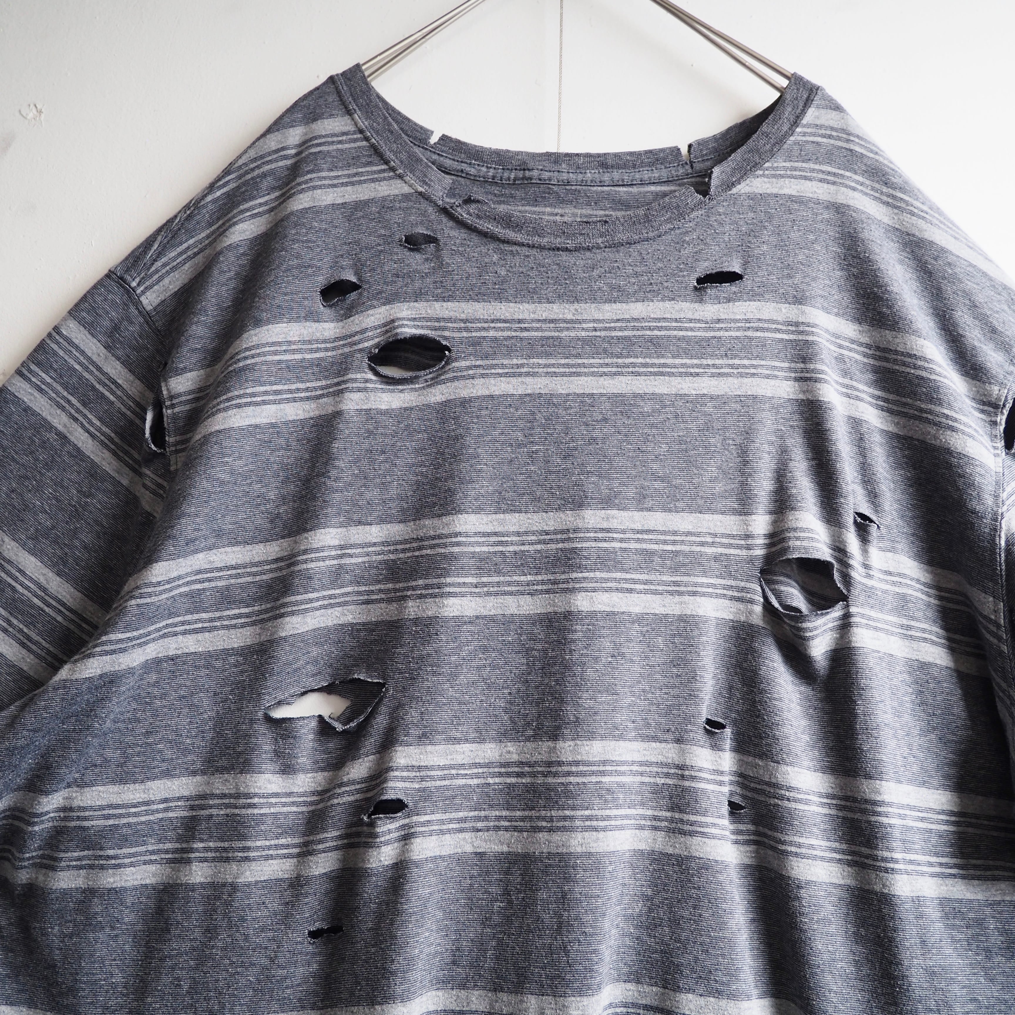 ” 循環 ” Boro Circulation Fat Border pattern Re:make loose S/S Tee