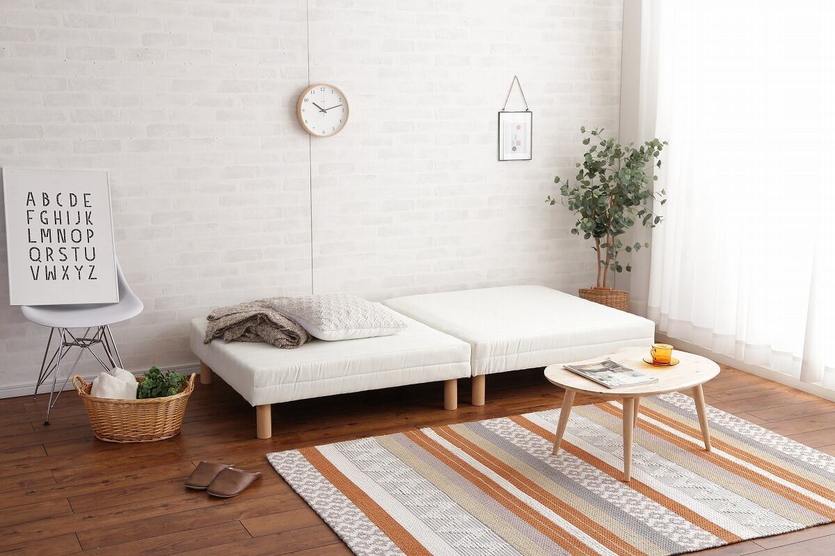 脚付きマットレスベッドセミダブル（ホワイト）家具 一人暮らし