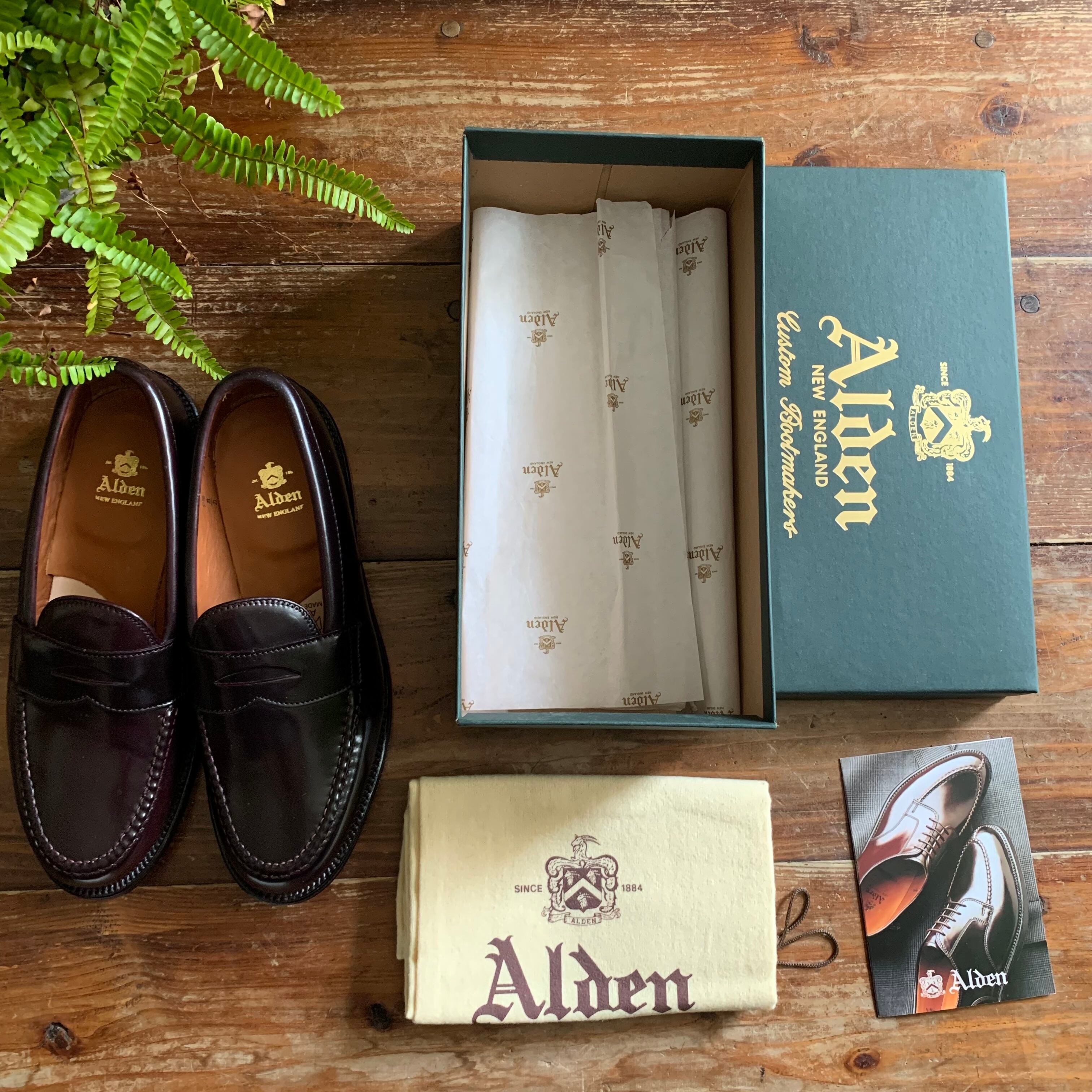 Alden オールデン 986 コードバン ローファー 8 C/E オールデン 986 コインローファー コードバン バーガンディ