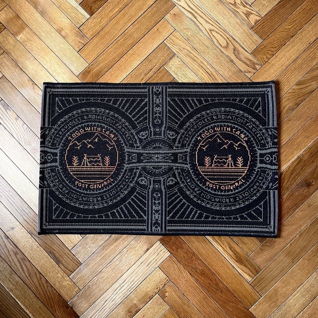 トゥーゴーマット CAMP BK｜ラグ 織りマット 綿 フロアマット 玄関マット ヴィンテージ調 かっこいい