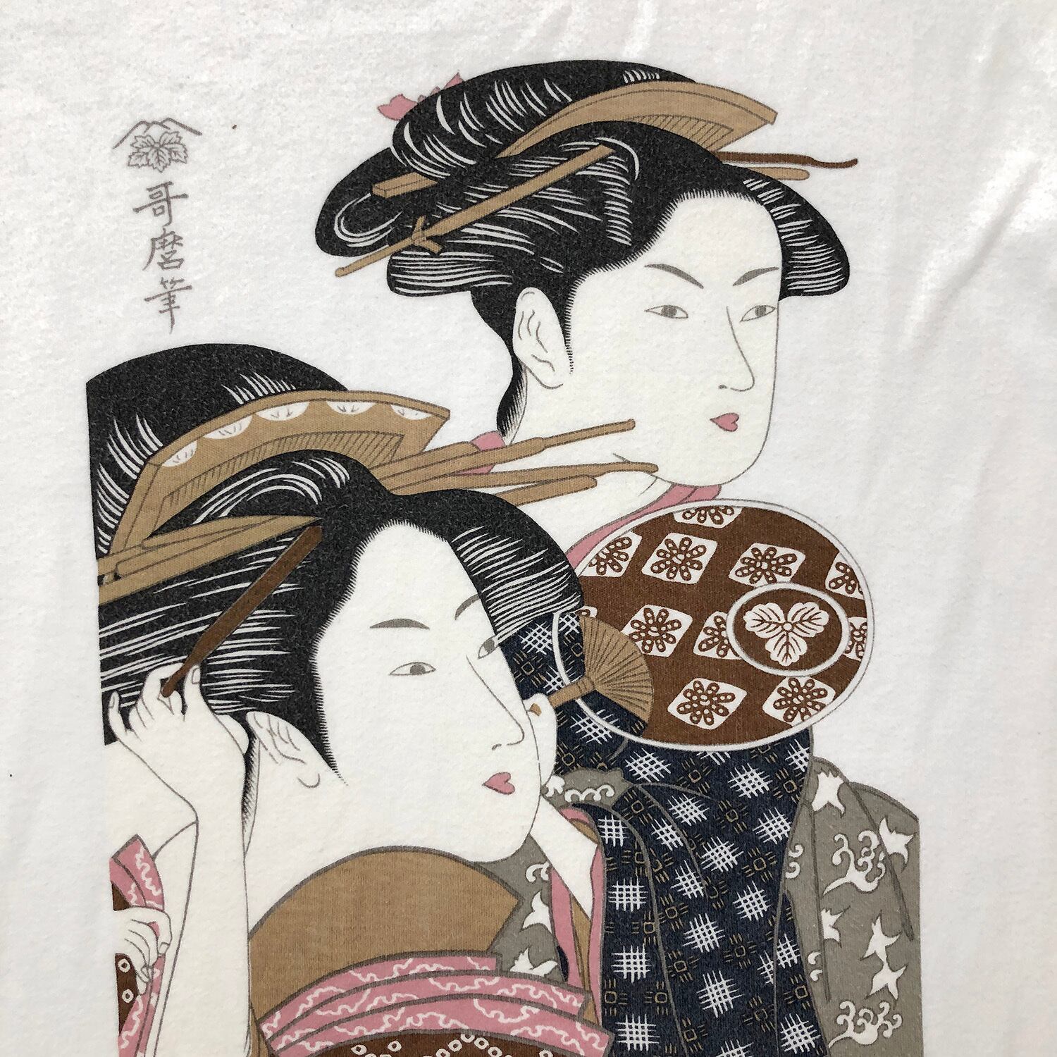 80S 90S 日本製 ヴィンテージ 哥麿 芸者 スーベニア 浮世絵 Tシャツ 